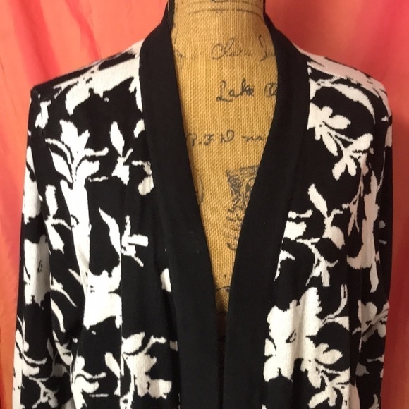 Belldini Women’s Cardigan Open Front Black/White Approx XL - Picture 2 of 9